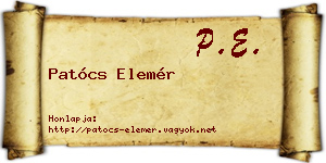 Patócs Elemér névjegykártya