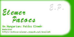elemer patocs business card
